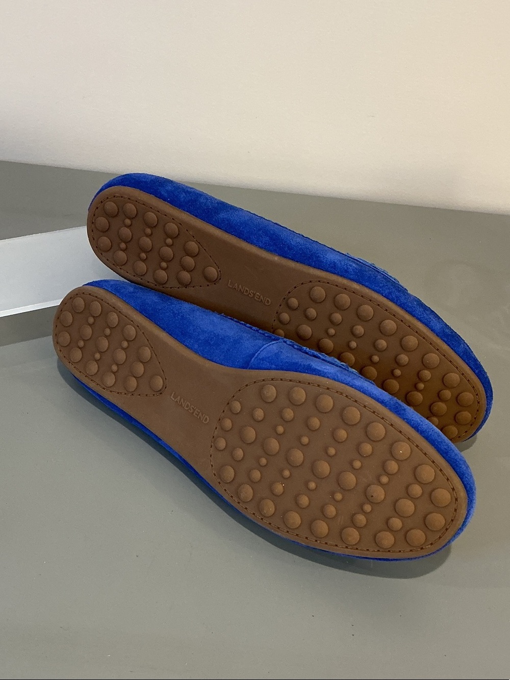 Lands' End Women's Cobalt Blue Suede Penny Loafers, size 6.5 - Picture 6 of 7